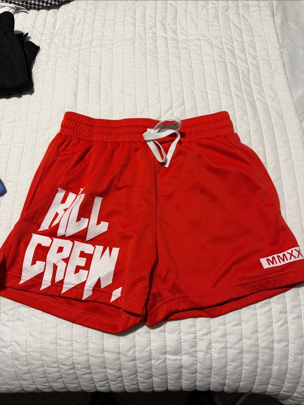 KILL CREW Mesh Athletic Shorts with White Drawstring mens size small